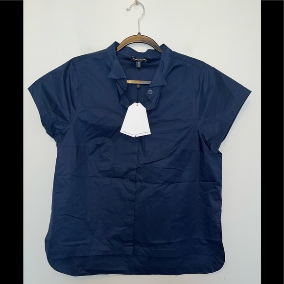NEW Universal Standard Aster Button Navy Top - Picture 2 of 4
